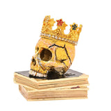 Gothic Skull with Crown Book Stack Jewellery Box - Gold