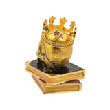 Gothic Skull with Crown Book Stack Jewellery Box - Gold