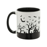 Feelin' Spooky Handled Glazed Stoneware Mug - White & Black