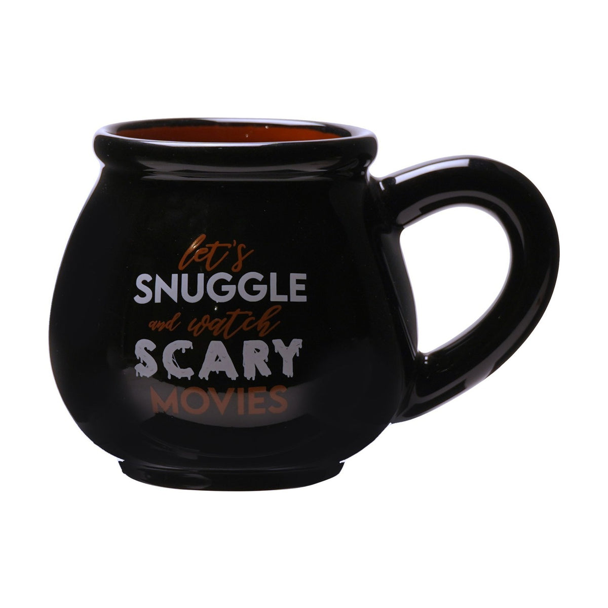 Snuggle and Scary Movies Stoneware Mug 600ml - Black & Orange
