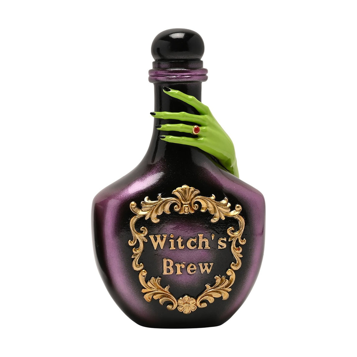 Witch's Brew Poison Bottle Resin Figurine - Black & Purple