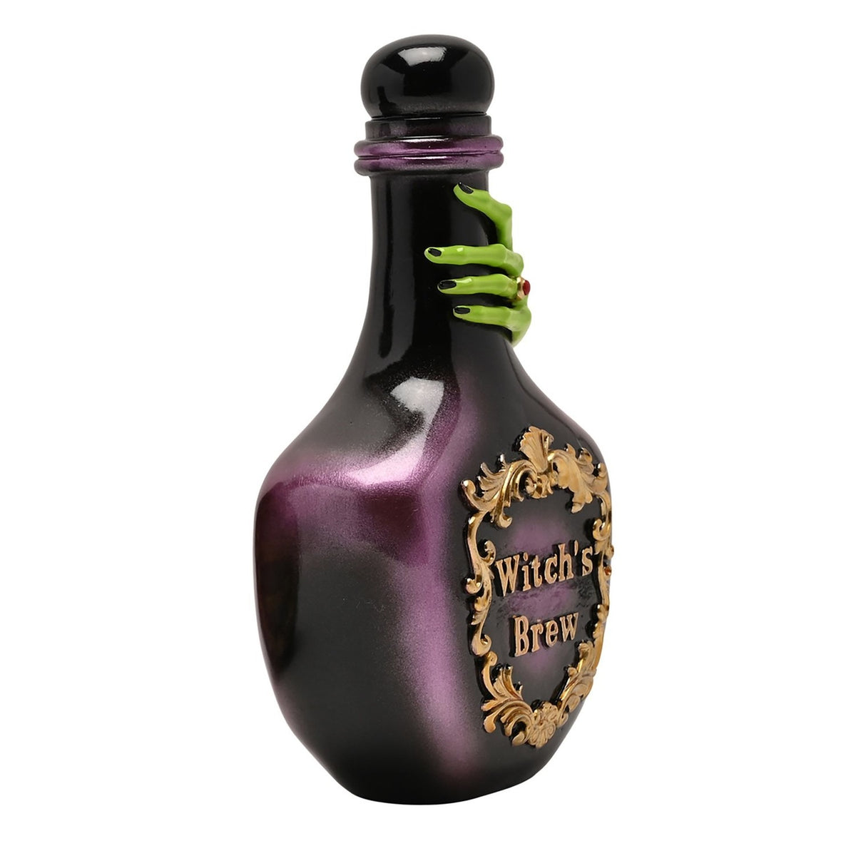 Witch's Brew Poison Bottle Resin Figurine - Black & Purple