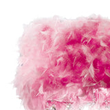 Ibis 3 Light Crystal Flush Ceiling Light - Polished Chrome With Pink Feather Shade