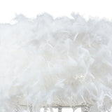 Ibis 3 Light Crystal Flush Ceiling Light - Polished Chrome With White Feather Shade