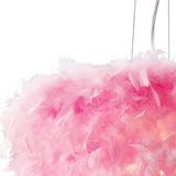 Ibis 35cm 3 Light Crystal Chandelier - Chrome With Pink Feather Shade