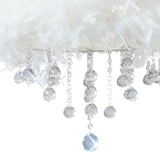 Ibis 35cm 3 Light Crystal Chandelier - Chrome With White Feather Shade