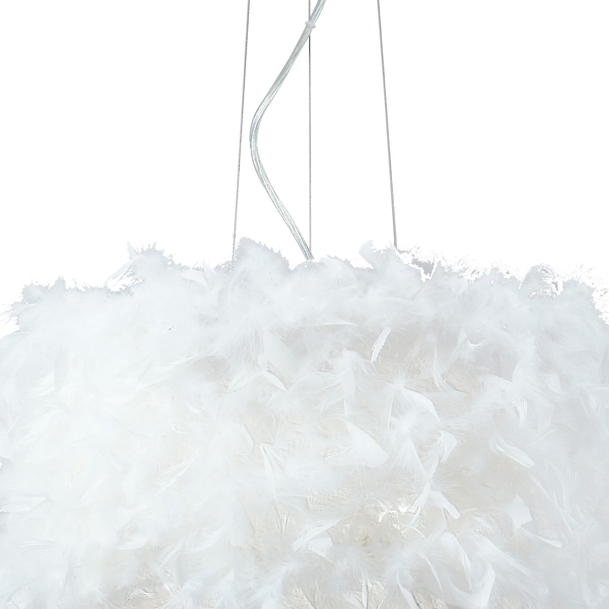 Ibis 35cm 3 Light Crystal Chandelier - Chrome With White Feather Shade