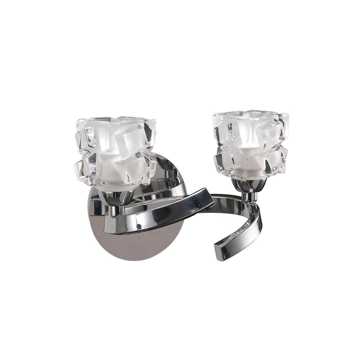 Ice 2 Light Wall Light With Switch - Chrome