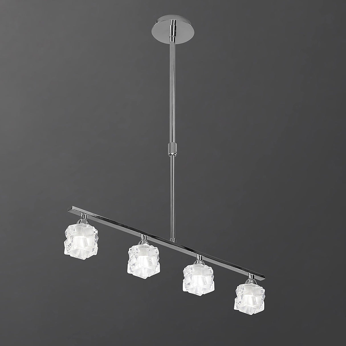 Ice Linear 4 Light Linear Suspension Light - Polished Chrome