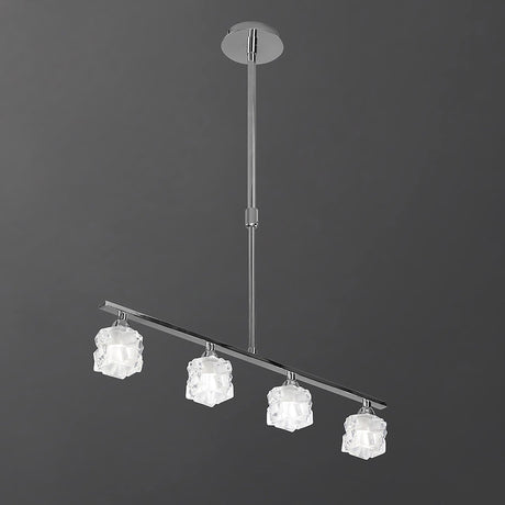 Ice Linear 4 Light Linear Suspension Light - Polished Chrome