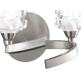 Ice 2 Light Wall Light With Switch - Satin Nickel