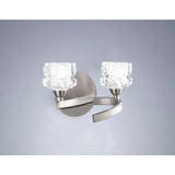 Ice 2 Light Wall Light With Switch - Satin Nickel