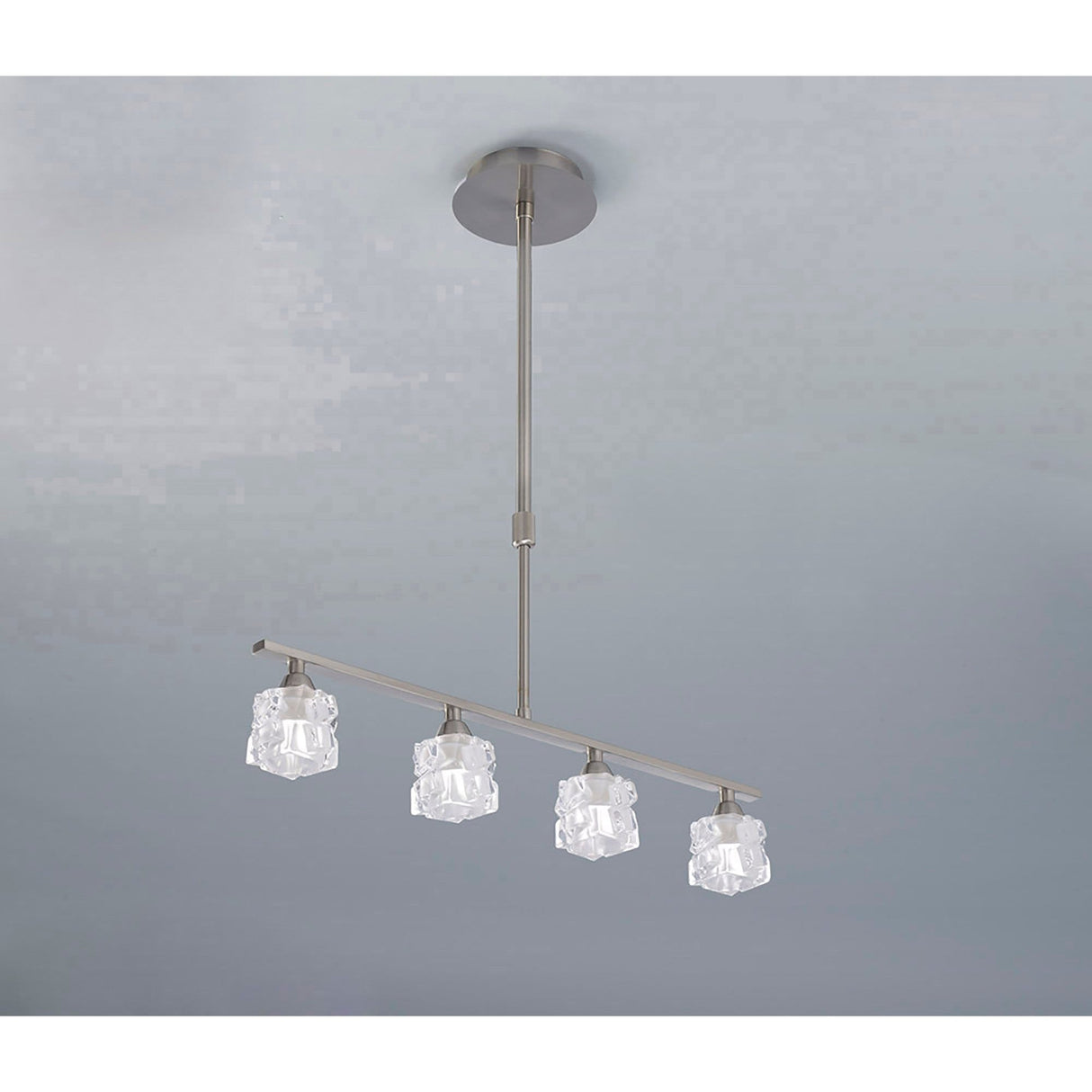 Ice Linear 4 Light Linear Suspension Light - Satin Nickel