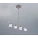 Ice Linear 4 Light Linear Suspension Light - Satin Nickel