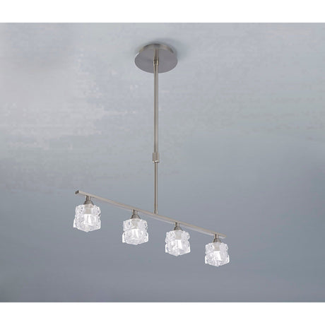 Ice Linear 4 Light Linear Suspension Light - Satin Nickel