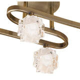 Ice Square 4 Light Semi-Flush Ceiling Light - Antique Brass