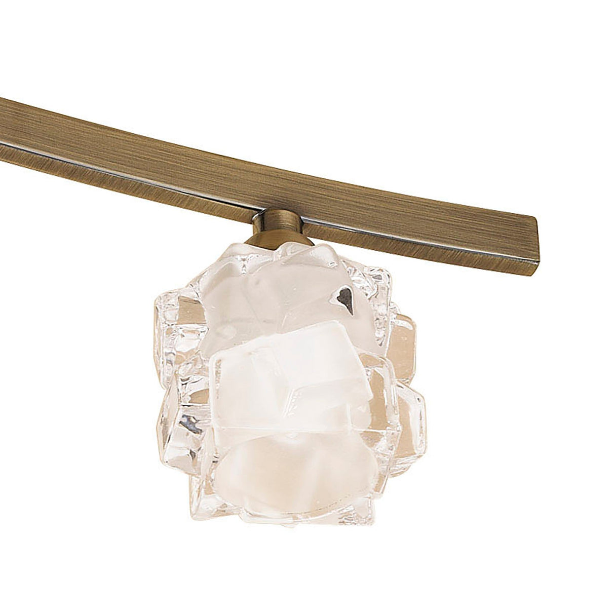Ice Square 4 Light Semi-Flush Ceiling Light - Antique Brass