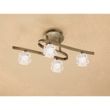 Ice Square 4 Light Semi-Flush Ceiling Light - Antique Brass