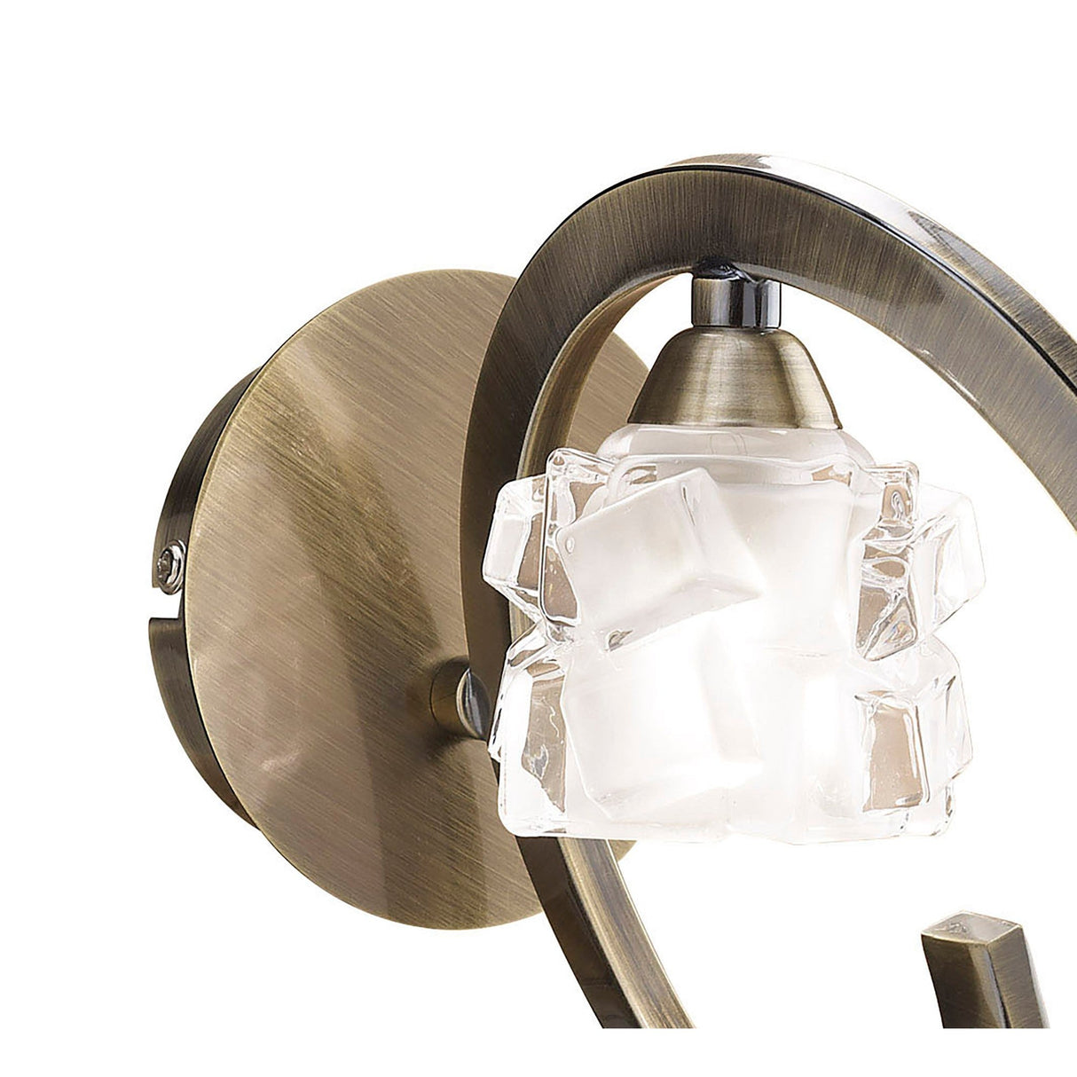 Ice 1 Light Wall Light - Antique Brass