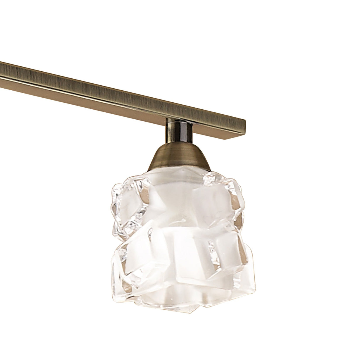 Ice Linear 4 Light Linear Suspension Light - Antique Brass