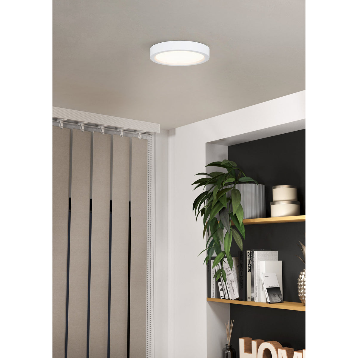 Idun-E LED Flush Ceiling Light 21cm Cool White - White