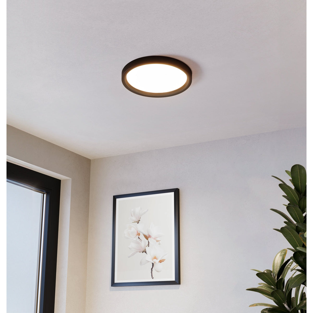 Idun-E LED Flush Ceiling Light 28.5cm Warm White - Black