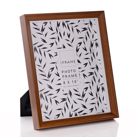 Dark Wood Shadow Photo Frame with Stand 10 x 8in - Brown