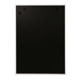 Rear view of the Rectangular Wooden Wall Photo Frame for A1 Posters in white, showing the black backing board with mounting hardware and hanging fixtures.