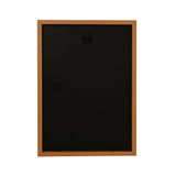 Rear view of the Natural Finish Wooden Wall Photo Frame for A3 Posters in oak, showing black backing board, hanging hooks and sawtooth fixings on a white background.