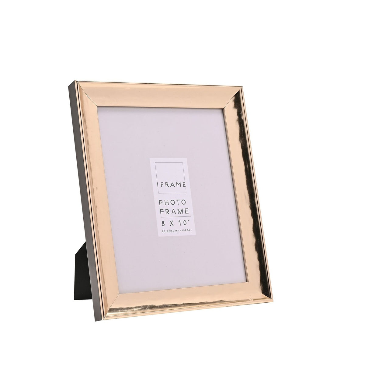 Plastic Photo Frame with Easel Stand and Shiny Finish - Gold
