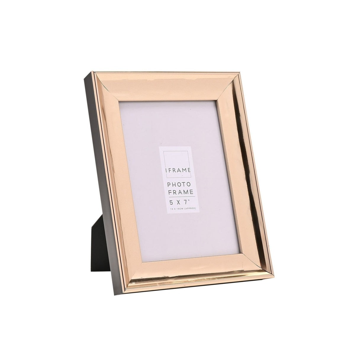 Plastic Photo Frame with Easel Stand and Shiny Finish - Gold