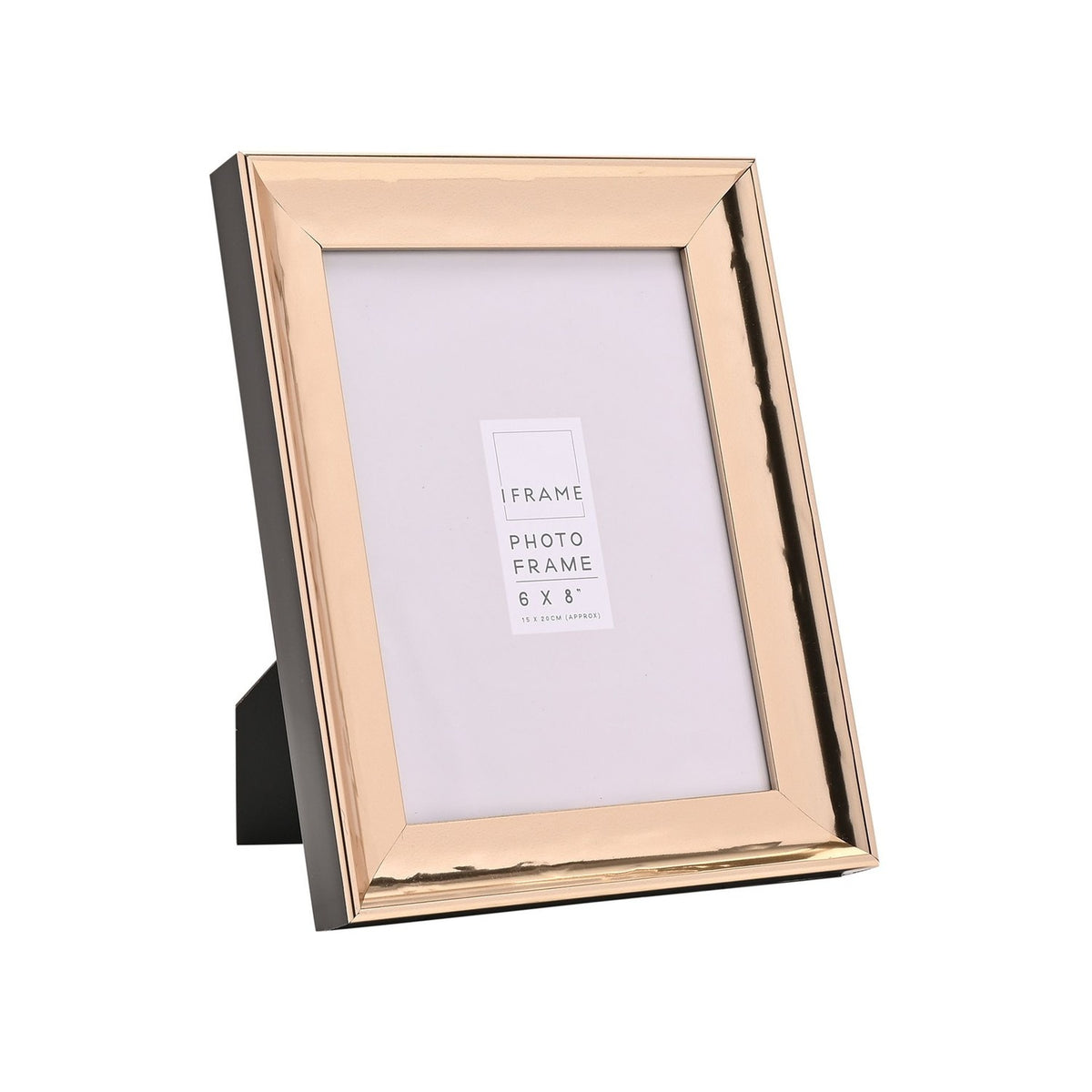 Plastic Photo Frame with Easel Stand and Shiny Finish - Gold