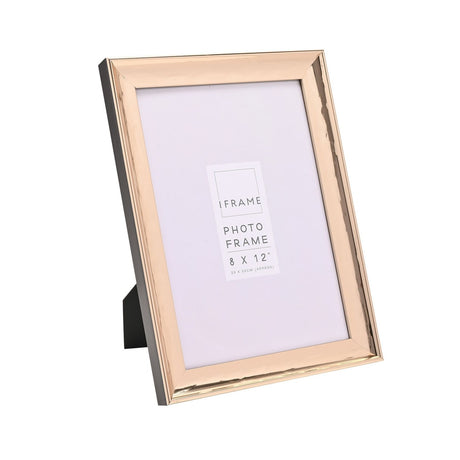 Rectangular Plastic Photo Frame A4 with Easel Stand - Gold