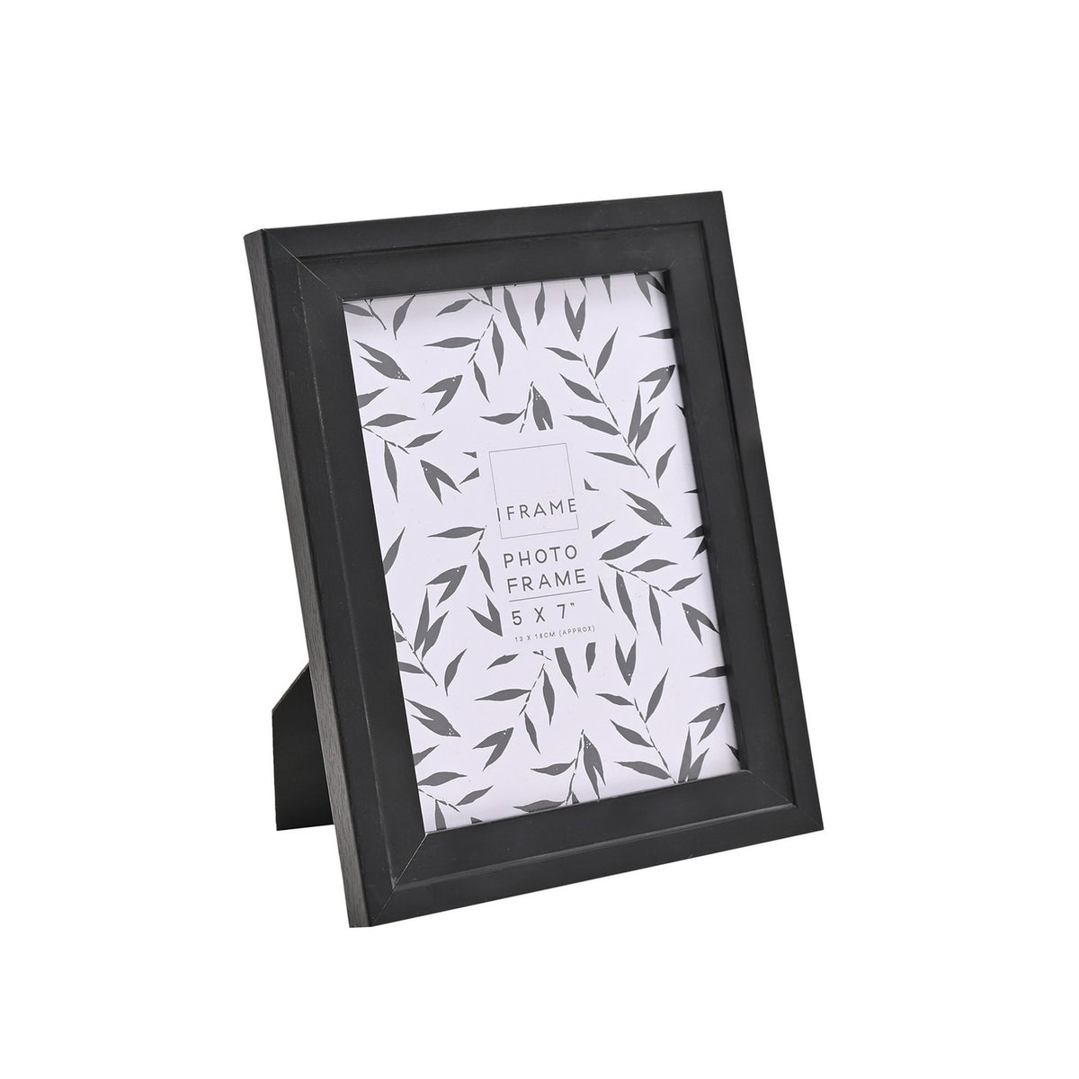 Curved Inner Edge Wooden Photo Frame with Easel Back - Black