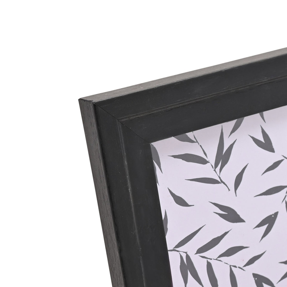 Curved Inner Edge Wooden Photo Frame with Easel Back - Black