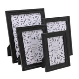 Curved Inner Edge Wooden Photo Frame with Easel Back - Black