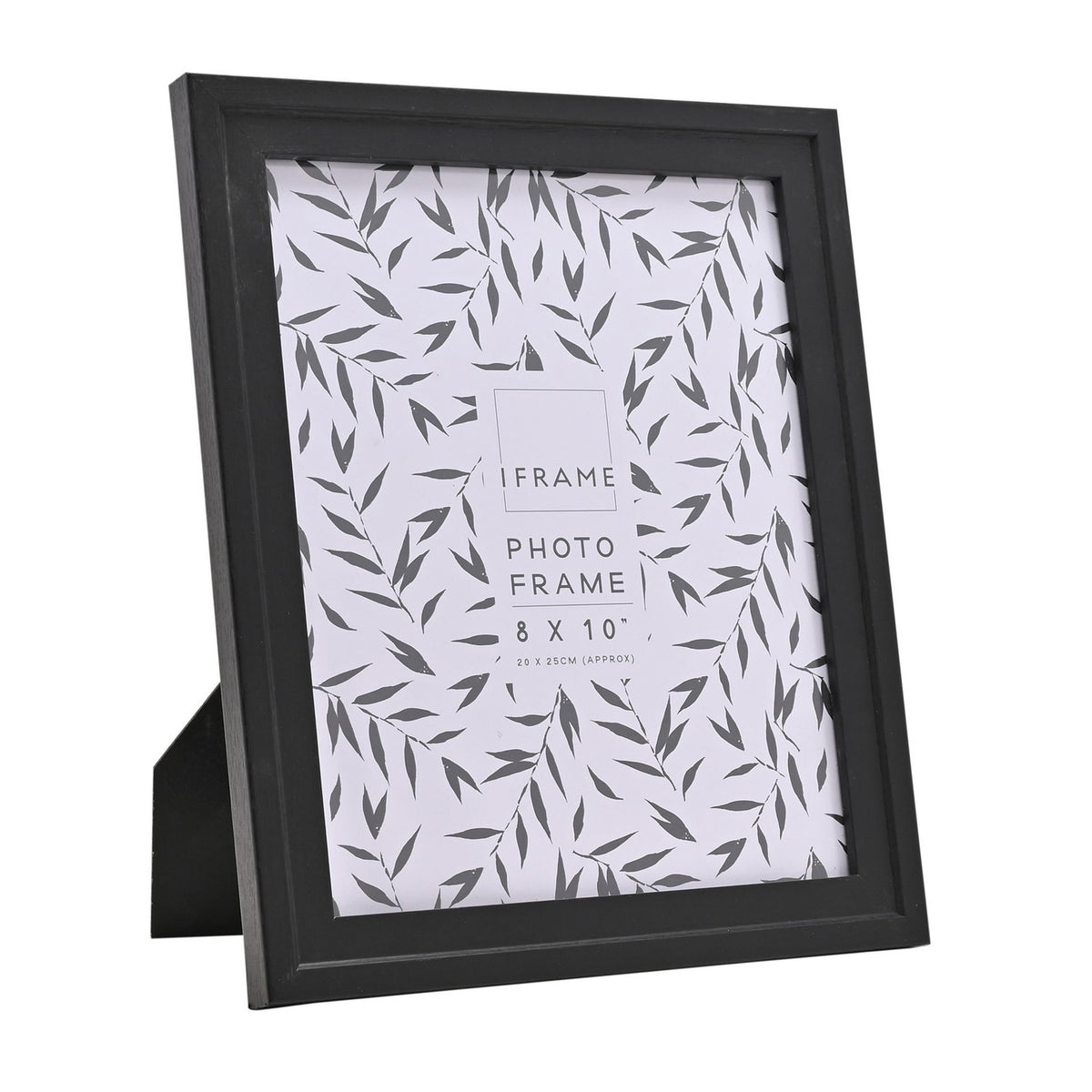 Curved Inner Edge Wooden Photo Frame with Easel Back - Black