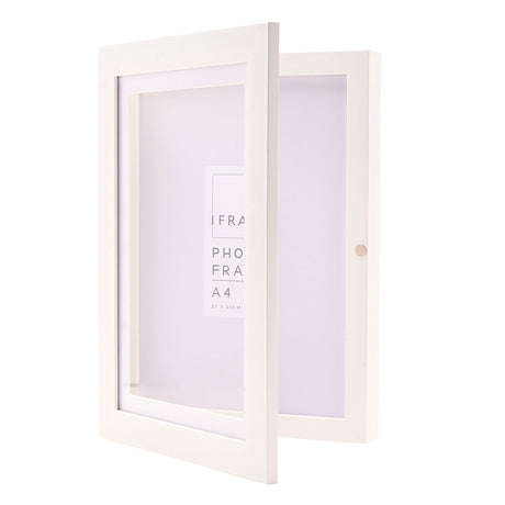 Rectangular Hinged Plastic Photo Frame 208 x 303mm - White