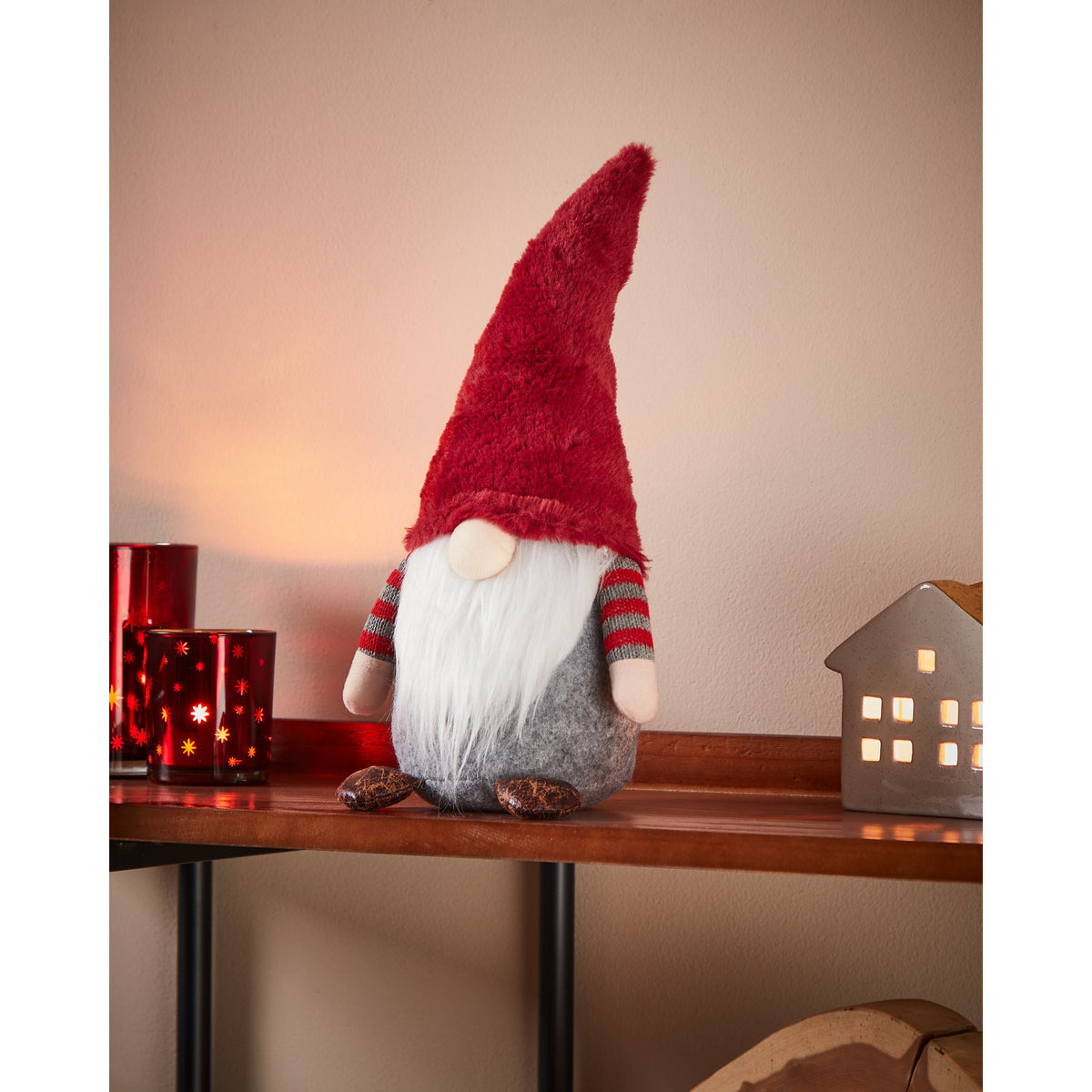 Ikara Christmas Gnome 35cm - Red & Grey