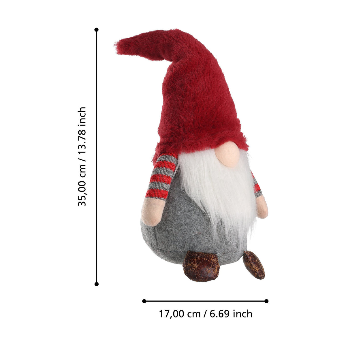 Ikara Christmas Gnome 35cm - Red & Grey