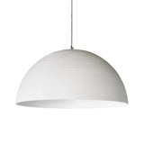 Chiara Dome Pendant Light 100cm in white painted aluminium, a large single-dome ceiling fixture with textured exterior and matte white interior, shown on a plain background.
