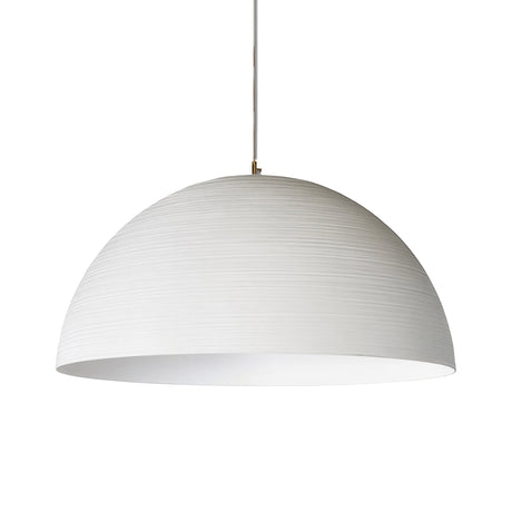 Chiara Dome Pendant Light 100cm in white painted aluminium, a large single-dome ceiling fixture with textured exterior and matte white interior, shown on a plain background.