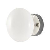 Dolce Glass Wall Light - 15cm, a rounded frosted white glass wall light with chrome mounting plate and visible fixing screws, shown on a plain white background.