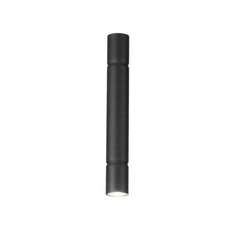 Turbo Cylinder Ceiling Light 60cm in matte black metal, a slim tubular flush fitting with a single GU10 downlight, shown against a plain white background.
