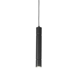 Turbo Cylinder Pendant Light 60cm in matte black metal, a slim single-drop tube fixture with GU10 fitting, shown on a plain white background.