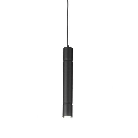 Turbo Cylinder Pendant Light 60cm in matte black metal, a slim single-drop tube fixture with GU10 fitting, shown on a plain white background.
