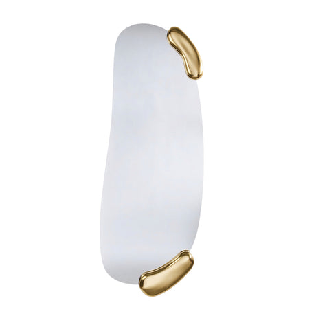 Calco Gold Leaf Sculpted Hall Mirror, 166cm, an irregular wall mirror with sculpted gold leaf forms at the top right and bottom left corners, shown on a plain white background.