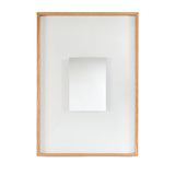 Passepartout Solid Oak Rectangular Wall Mirror, 105cm, with a slim oak frame surrounding a smaller centred mirror panel, shown against a plain light background.