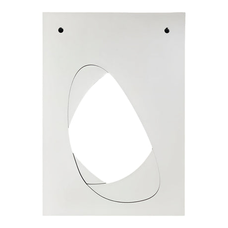 Infinito Precision Cut Void Wall Mirror, 100cm, white rectangular panel with an organic cut-out edged by a thin black line revealing mirrored surfaces beneath, shown on a plain background.