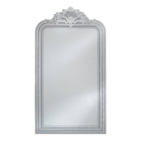 Haussmann full length mirror, 175cm, with an arched moulded frame in white and a scrolled crest above, shown against a plain white background.